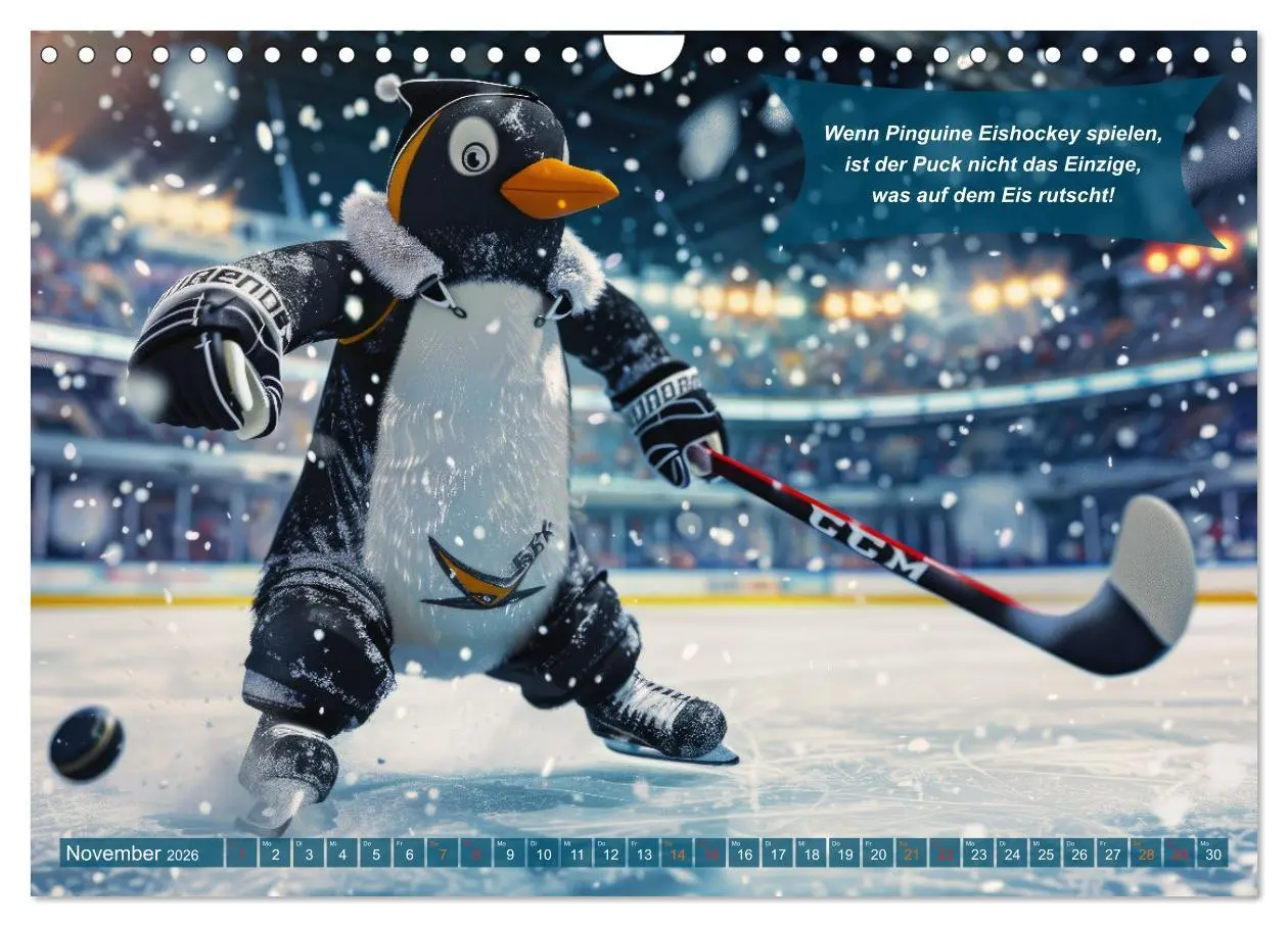 Bild: 9783457322420 | Der tierisch lustige Eishockey Kalender (Wandkalender 2026 DIN A4...