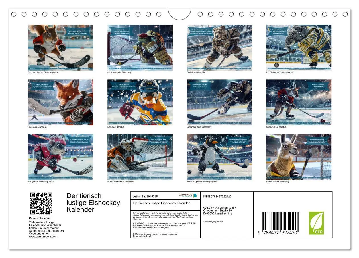 Bild: 9783457322420 | Der tierisch lustige Eishockey Kalender (Wandkalender 2026 DIN A4...