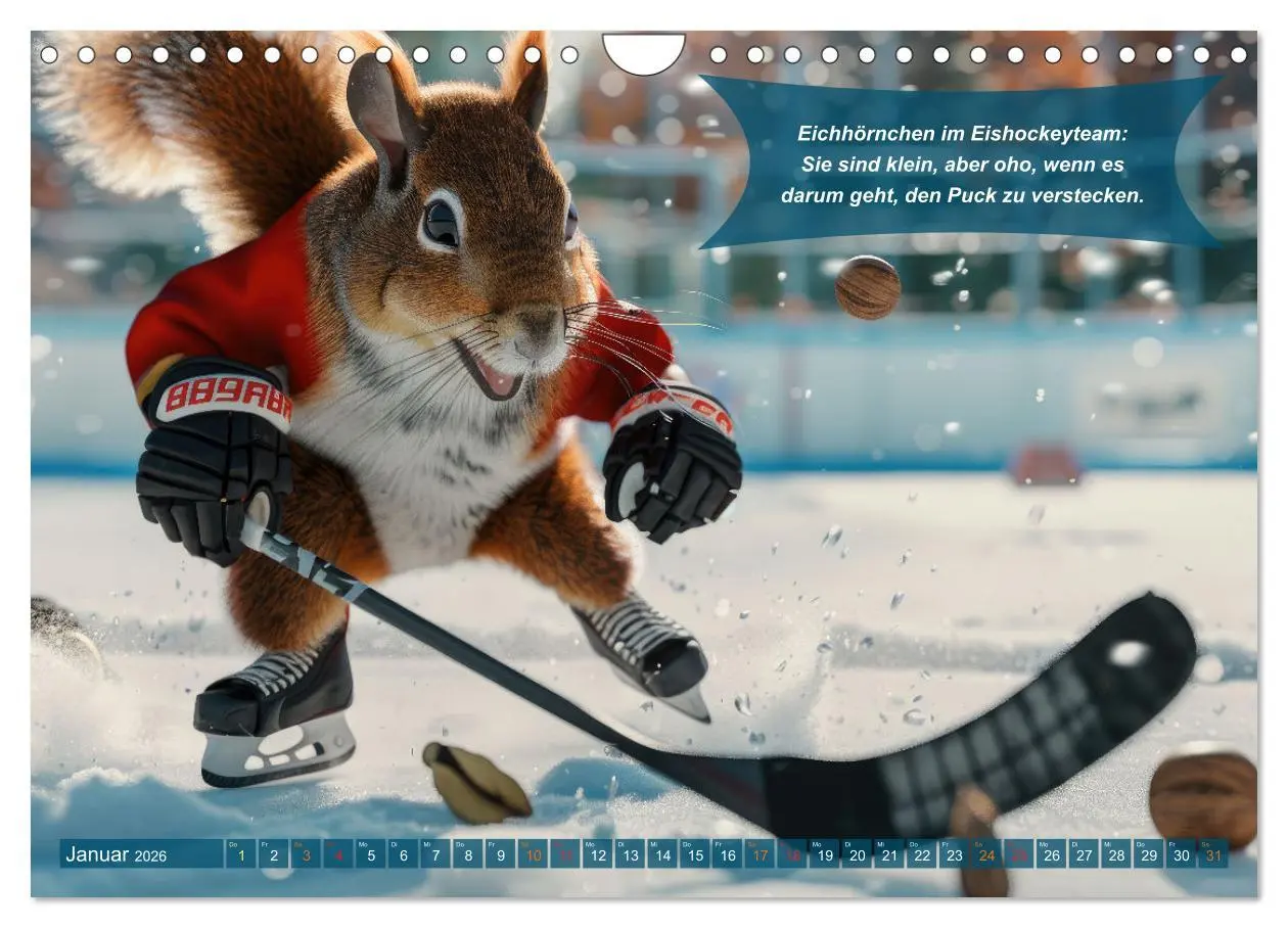 Bild: 9783457322420 | Der tierisch lustige Eishockey Kalender (Wandkalender 2026 DIN A4...
