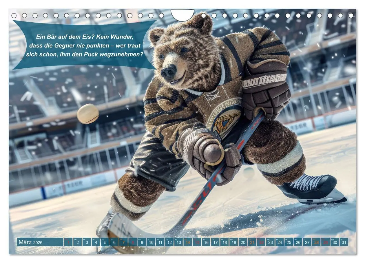 Bild: 9783457322420 | Der tierisch lustige Eishockey Kalender (Wandkalender 2026 DIN A4...