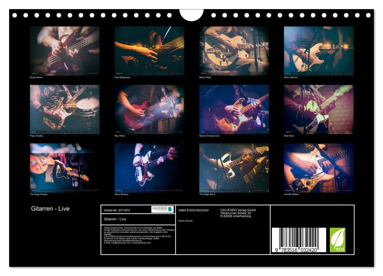 Bild: 9783516032420 | Gitarren - Live (Wandkalender 2026 DIN A4 quer), CALVENDO...