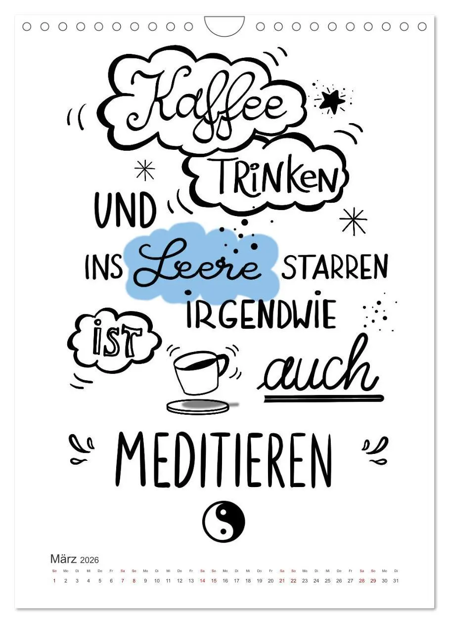 Bild: 9783516342420 | Kaffee liebt dich (Wandkalender 2026 DIN A4 hoch), CALVENDO...