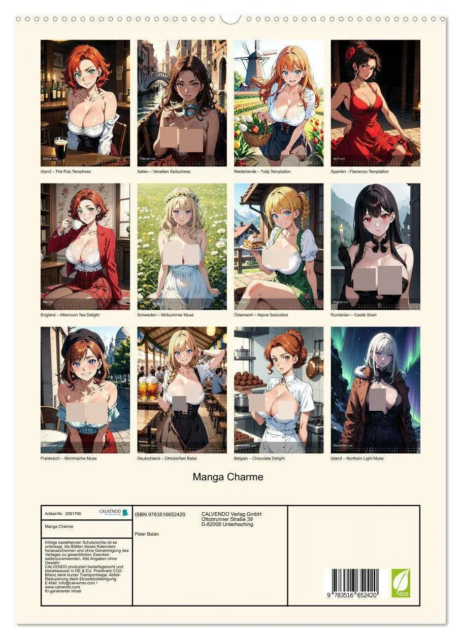 Bild: 9783516652420 | Manga Charme (hochwertiger Premium Wandkalender 2026 DIN A2 hoch),...