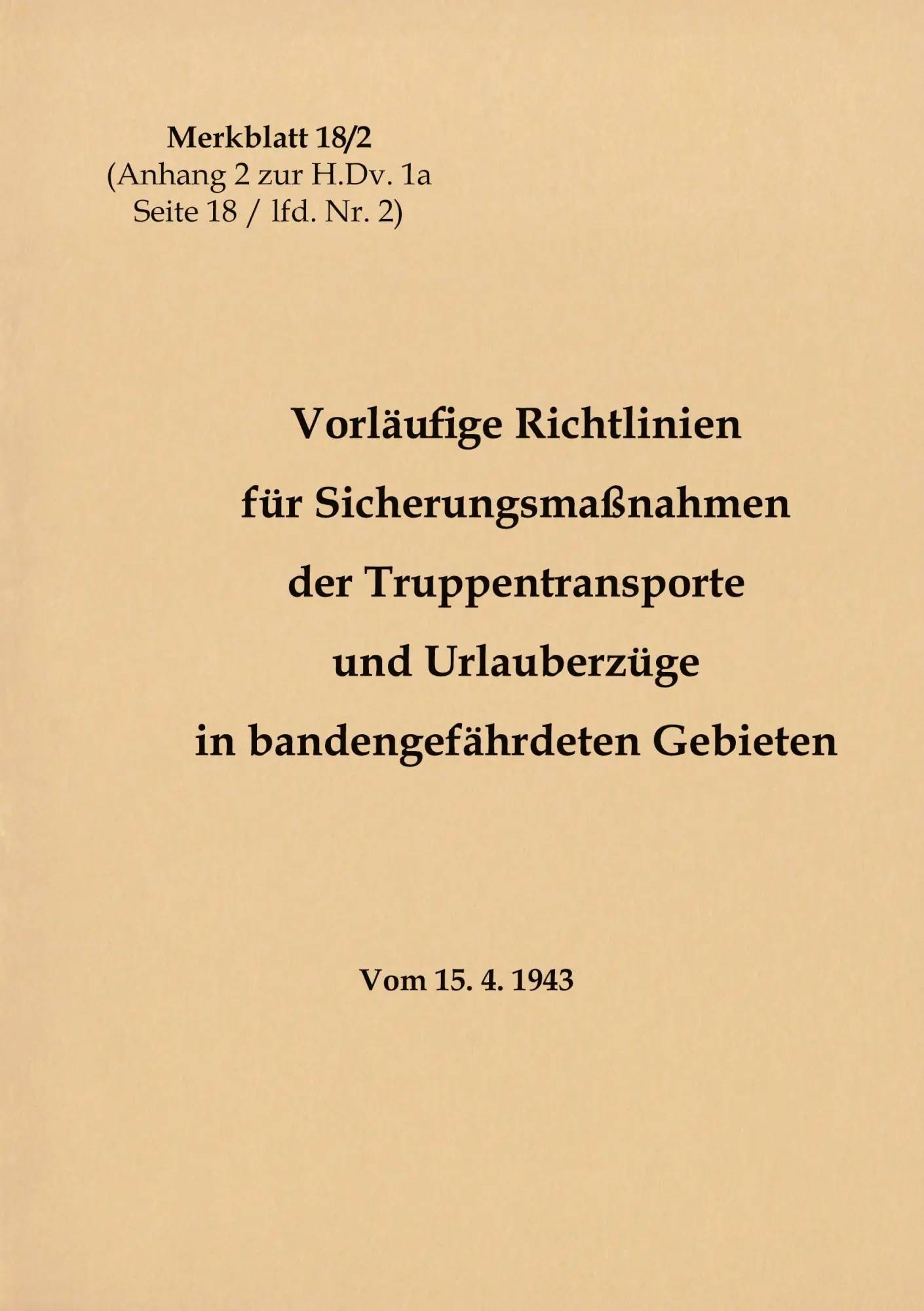 Cover: 9783750432420 | Merkblatt 18/2 Vorläufige Richtlinien für Sicherungsmaßnahmen der...