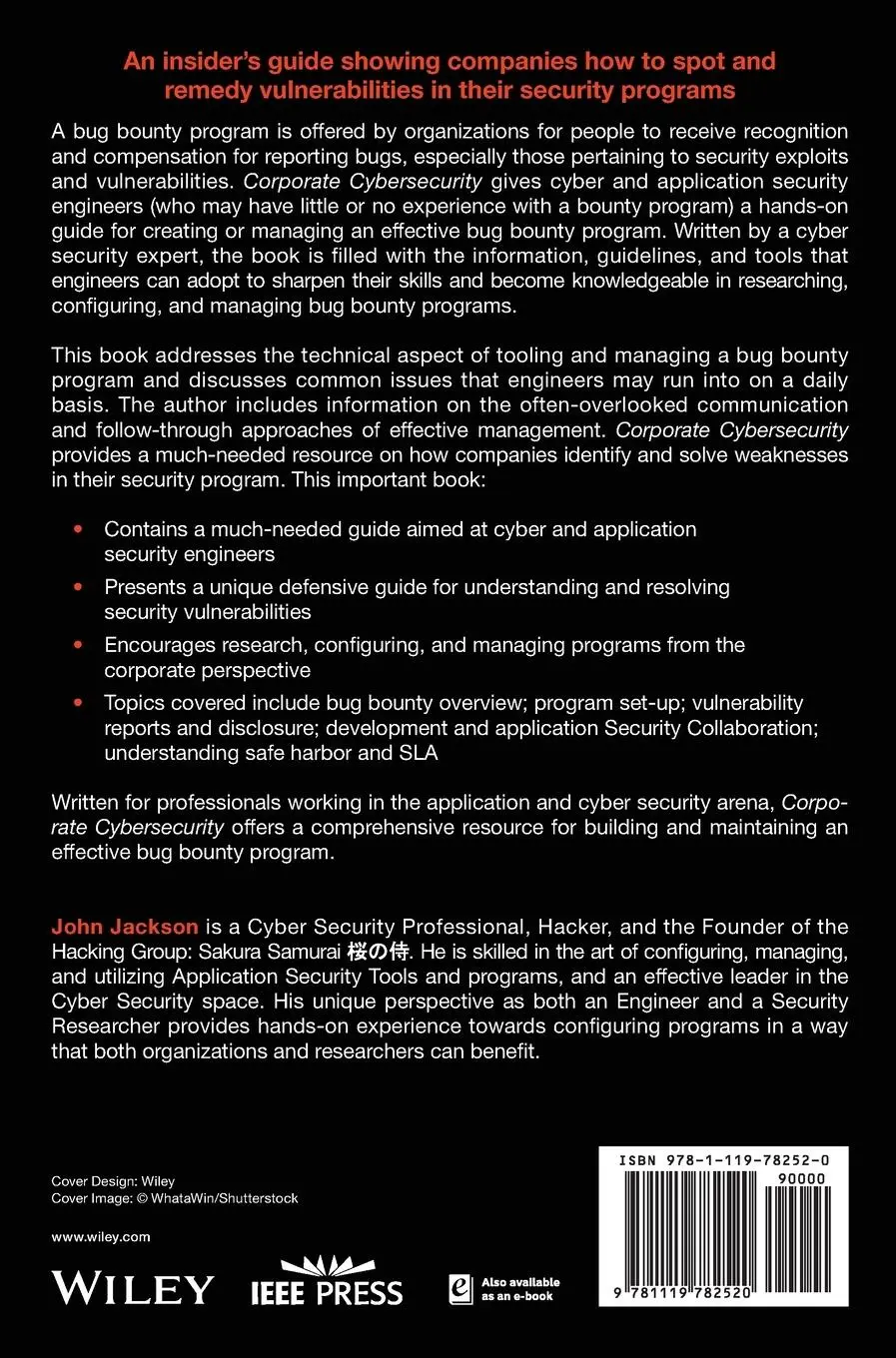 Rückseite: 9781119782520 | Corporate Cybersecurity | Identifying Risks and the Bug Bounty Program