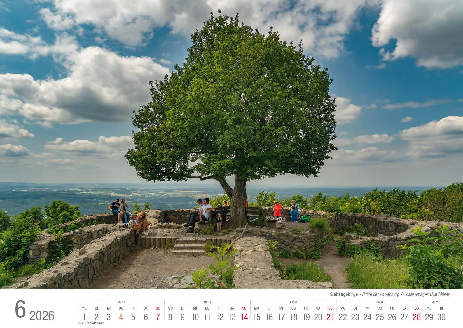 Bild: 9783965352520 | Siebengebirge 2026 Bildkalender A3 quer, spiralgebunden | Holger Klaes