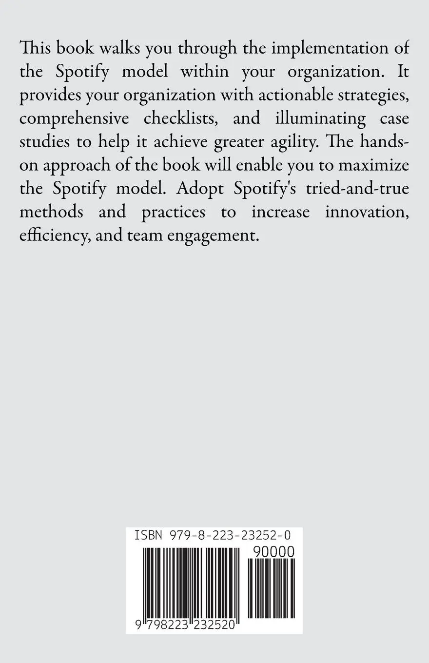 Rückseite: 9798223232520 | Spotify Model | Practical Implementation Guide | Marten P. de Jong