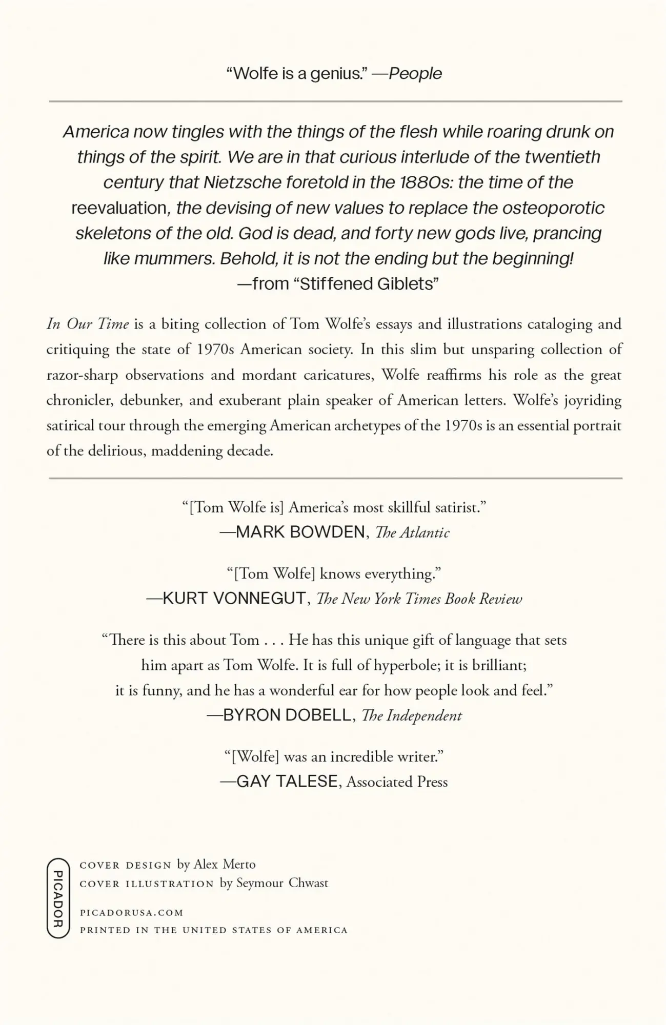 Rückseite: 9781250352620 | In Our Time | Tom Wolfe | Taschenbuch | Picador | Englisch | 2025