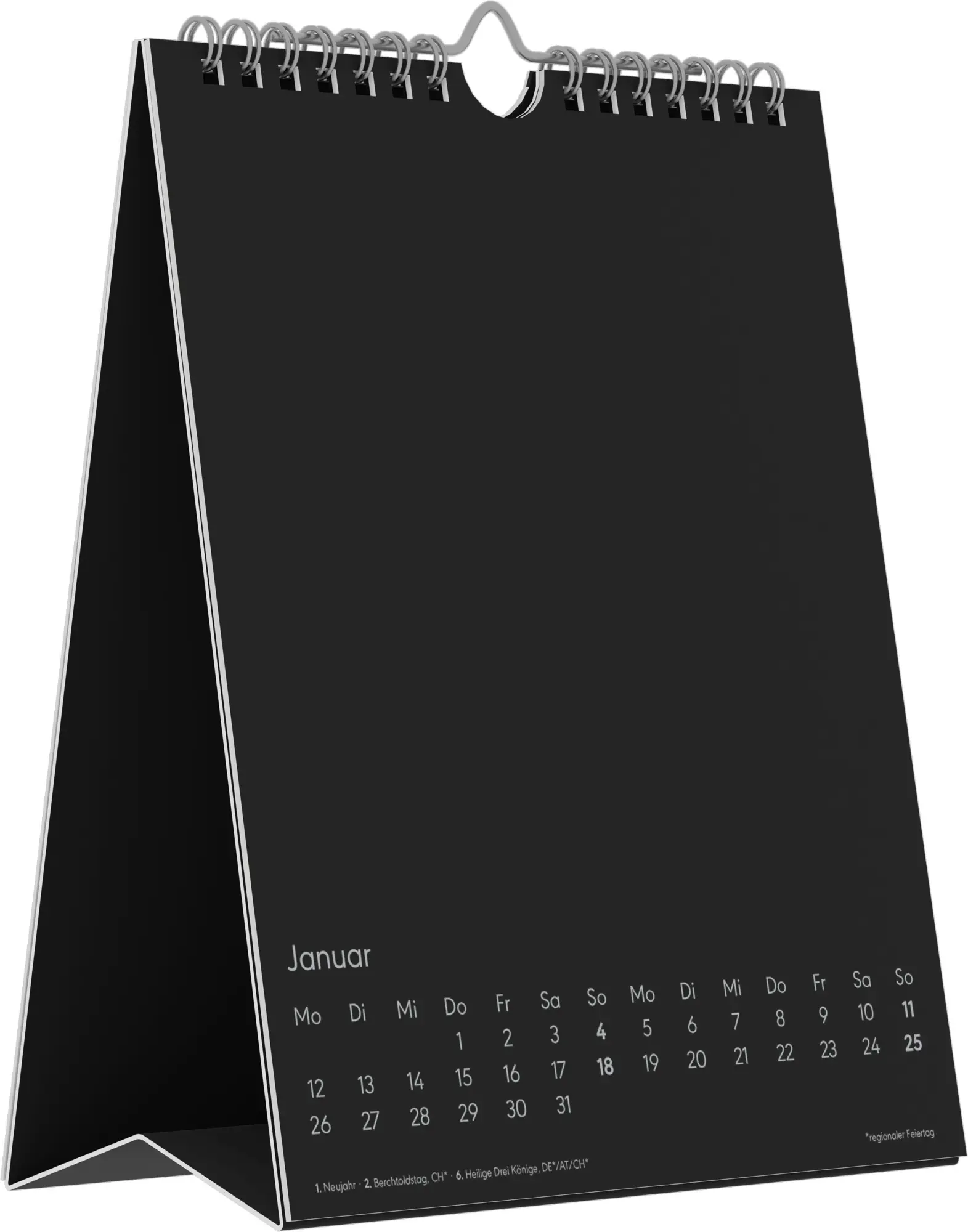Bild: 4069095012820 | Kreativkalender Tischaufsteller hoch schwarz 2027 | KG | Kalender