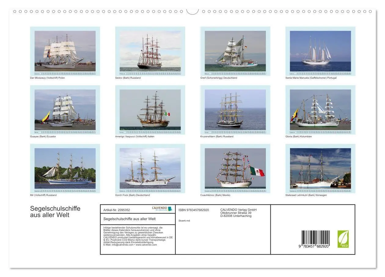Bild: 9783457682920 | Segelschulschiffe aus aller Welt (hochwertiger Premium Wandkalender...