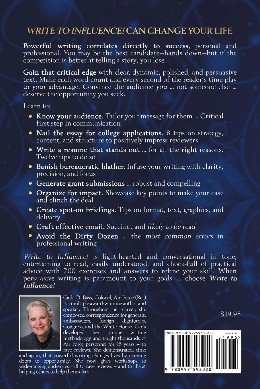 Rückseite: 9780997593020 | Write to Influence! | Carla D. Bass | Taschenbuch | Englisch | 2019