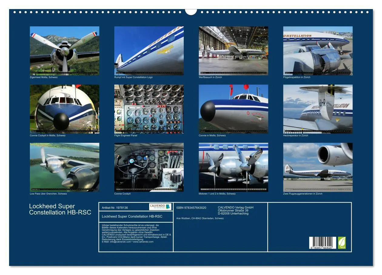 Bild: 9783457643020 | Lockheed Super Constellation HB-RSC (Wandkalender 2026 DIN A2...