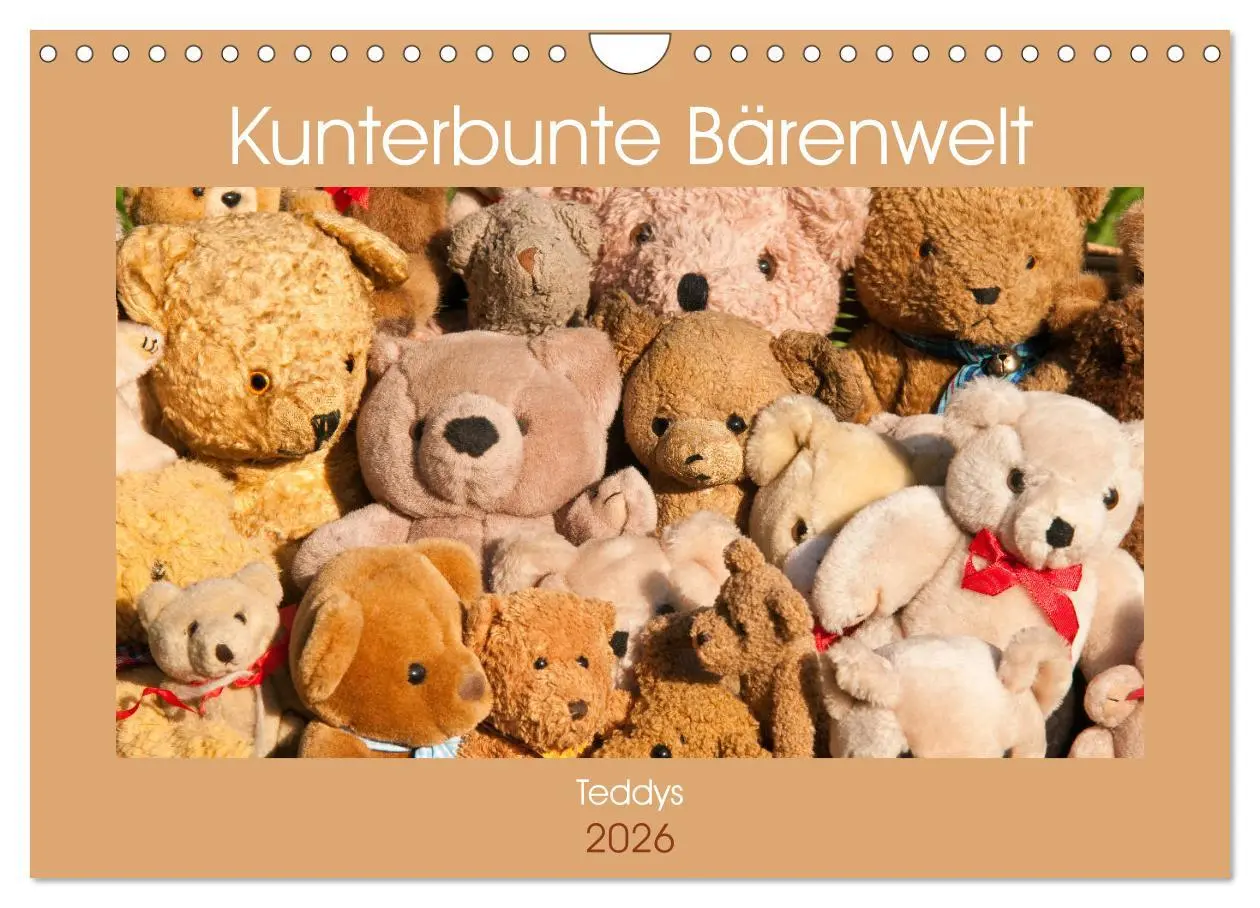 Cover: 9783457883020 | Kunterbunte Bärenwelt - Teddys (Wandkalender 2026 DIN A4 quer),...