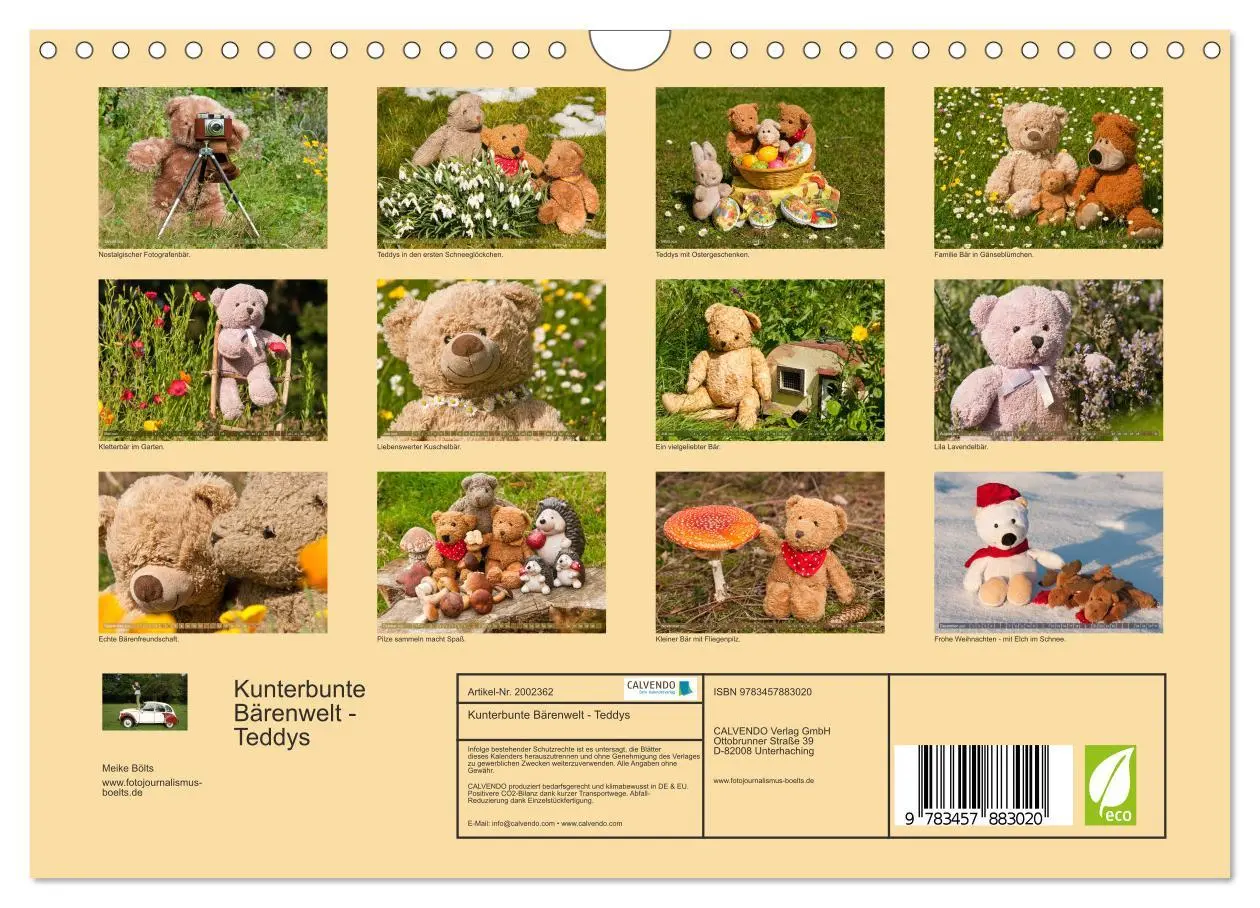 Bild: 9783457883020 | Kunterbunte Bärenwelt - Teddys (Wandkalender 2026 DIN A4 quer),...