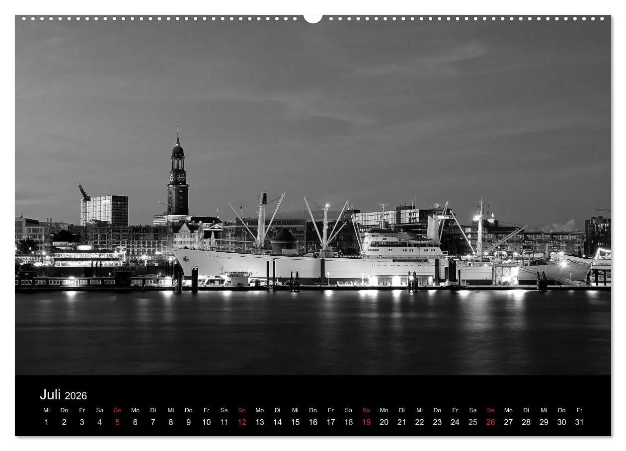 Bild: 9783516113020 | Hamburg monochrome Impressionen (Wandkalender 2026 DIN A2 quer),...