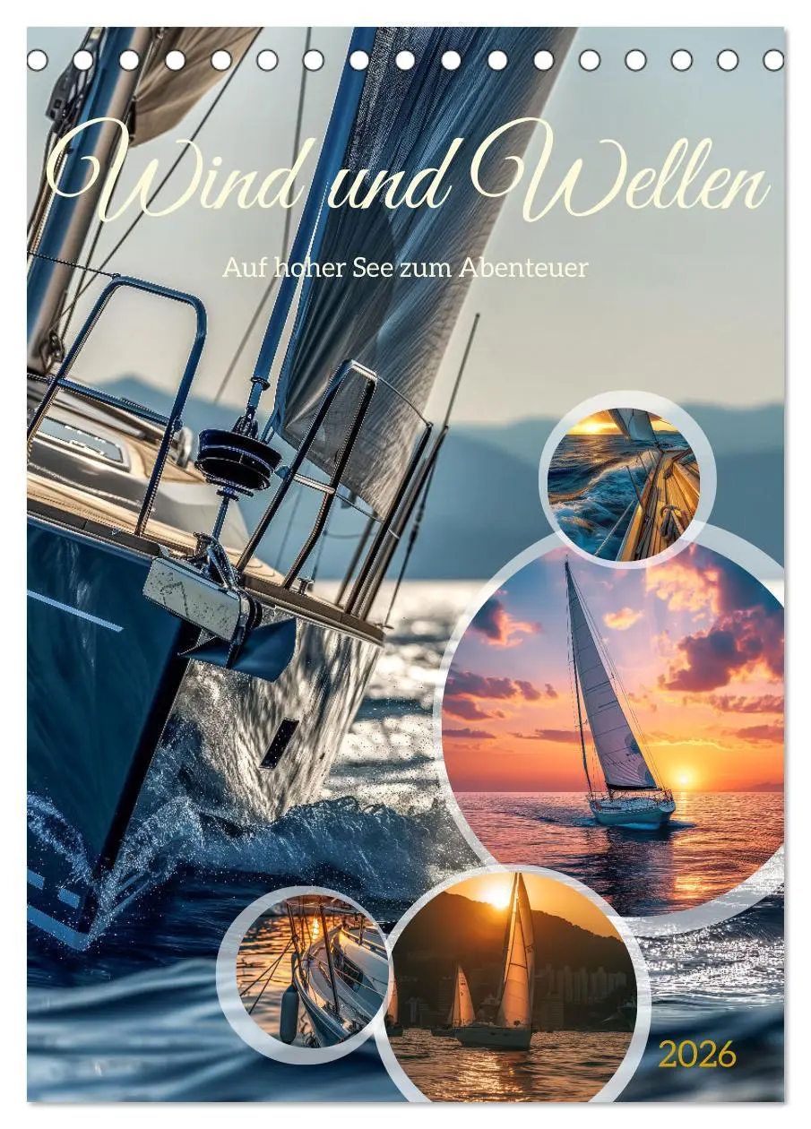 Cover: 9783516283020 | Wind und Wellen (Tischkalender 2026 DIN A5 hoch), CALVENDO...