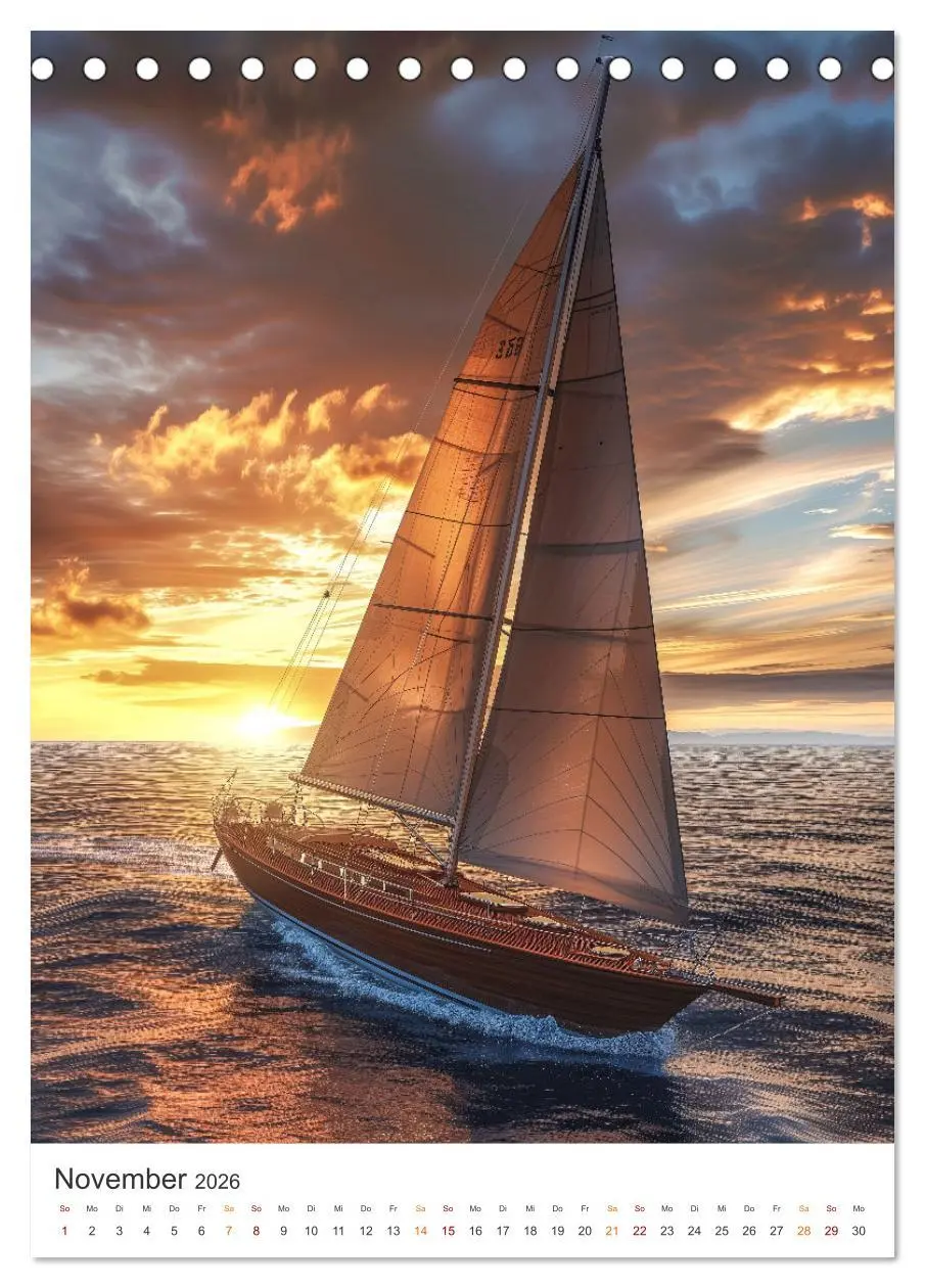 Bild: 9783516283020 | Wind und Wellen (Tischkalender 2026 DIN A5 hoch), CALVENDO...