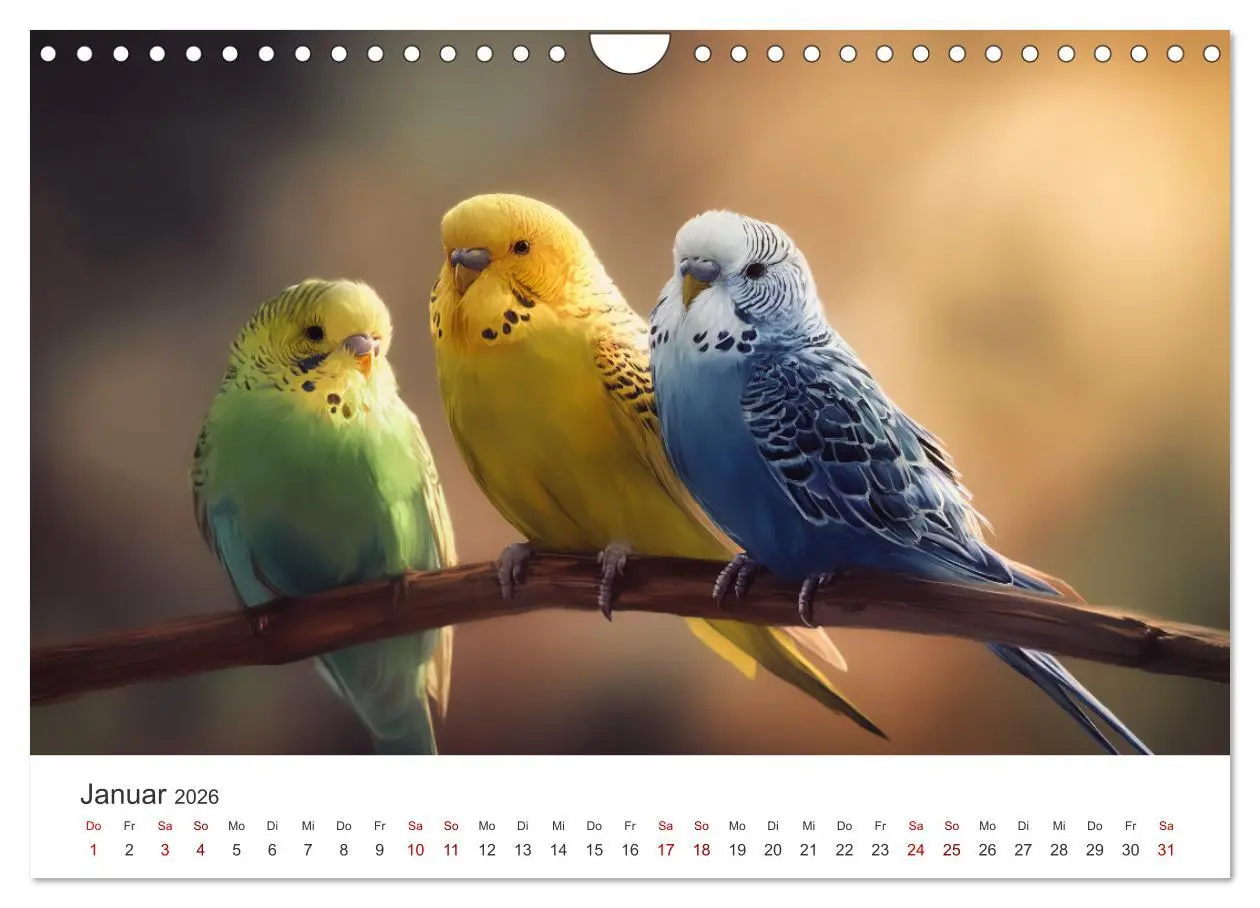 Bild: 9783516593020 | Zwitscherzeit - Ein Kalender voller Wellensittiche (Wandkalender...