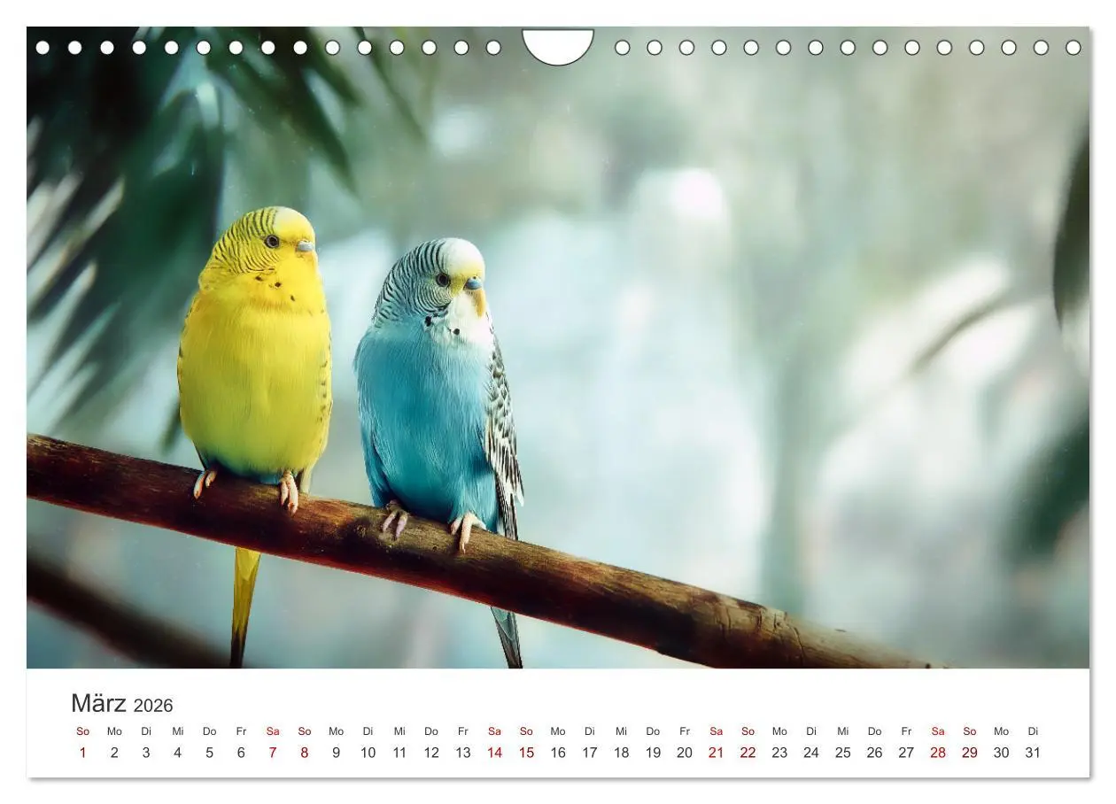Bild: 9783516593020 | Zwitscherzeit - Ein Kalender voller Wellensittiche (Wandkalender...