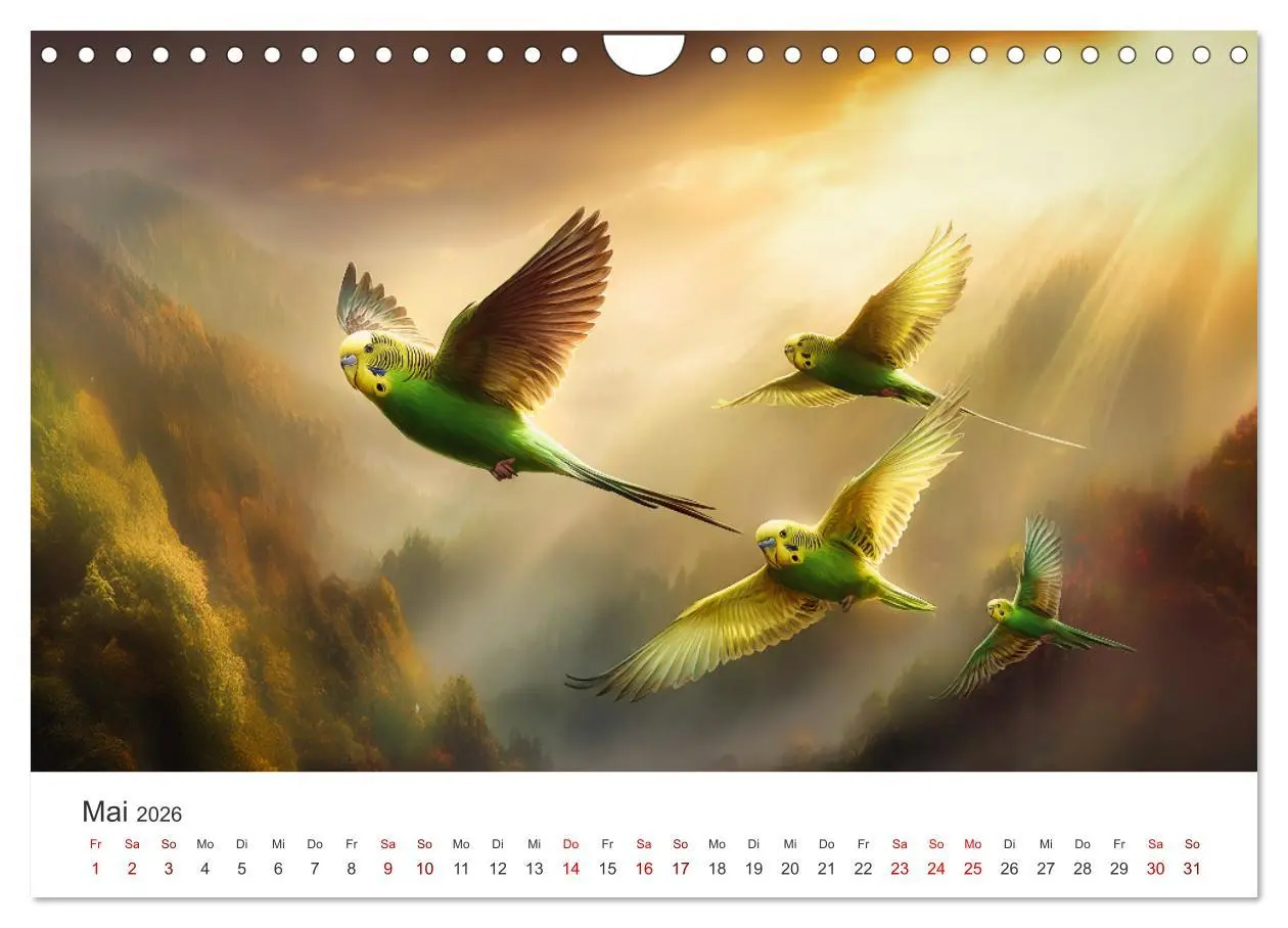 Bild: 9783516593020 | Zwitscherzeit - Ein Kalender voller Wellensittiche (Wandkalender...