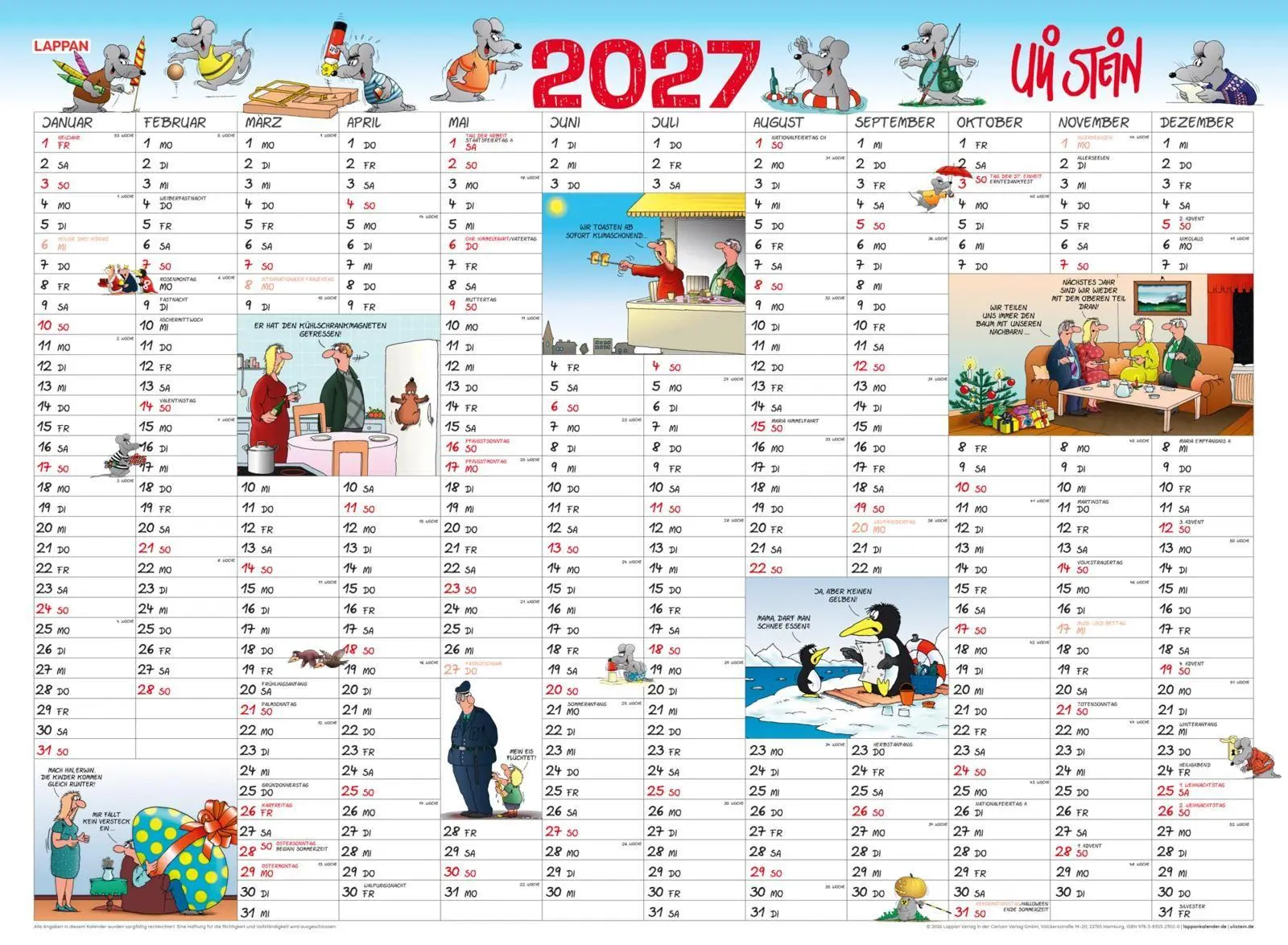 Bild: 9783830323020 | Uli Stein Jahresplaner 2027: Posterkalender | Uli Stein | Kalender