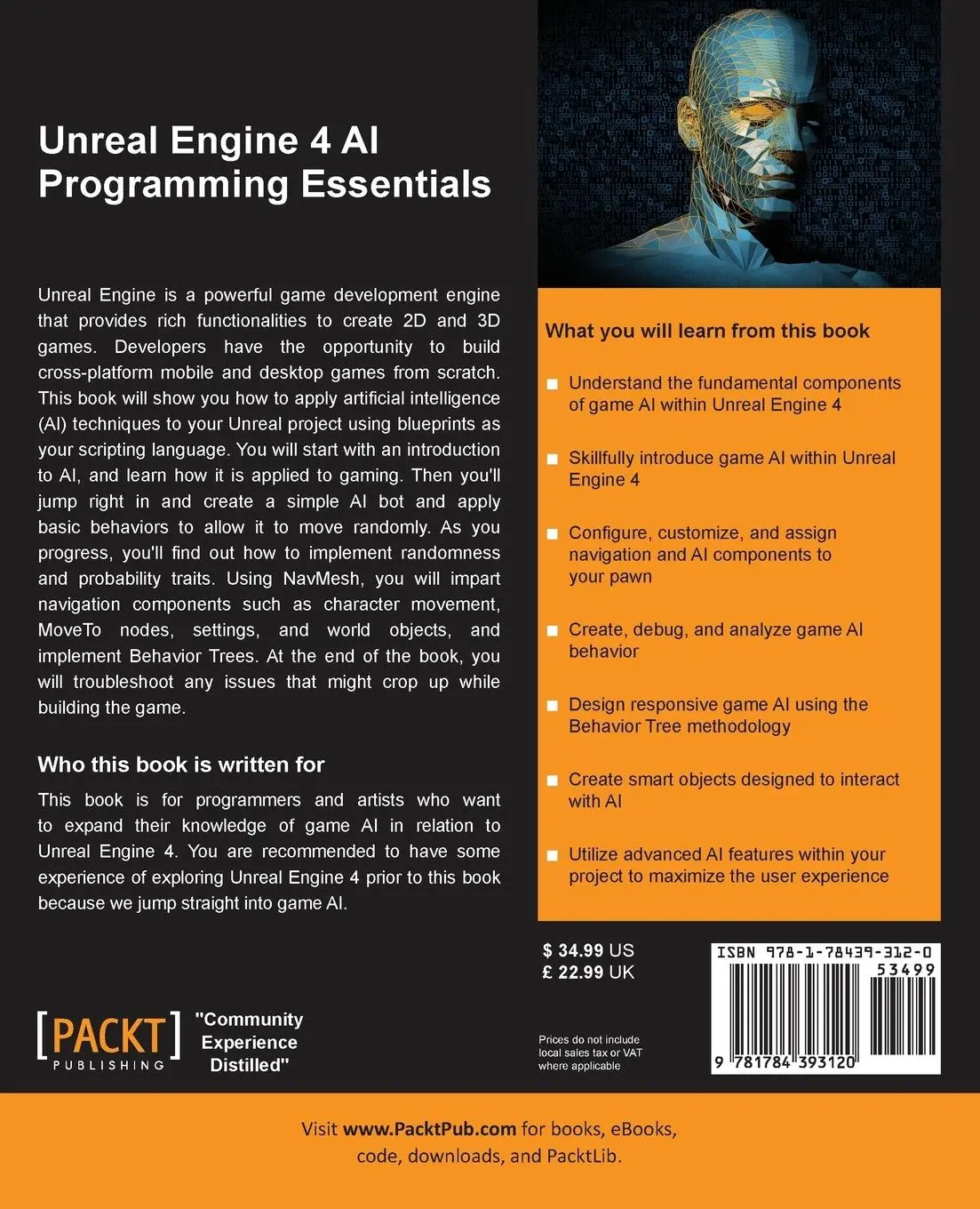Rückseite: 9781784393120 | Unreal Engine 4 AI Programming Essentials | Peter L Newton (u. a.)
