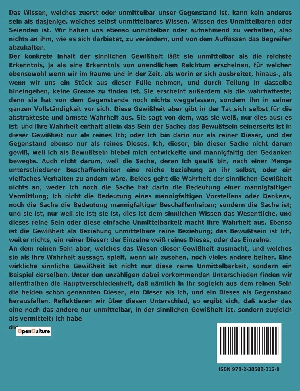 Rückseite: 9782385083120 | Phänomenologie des Geistes | Georg Wilhelm Friedrich Hegel | Buch
