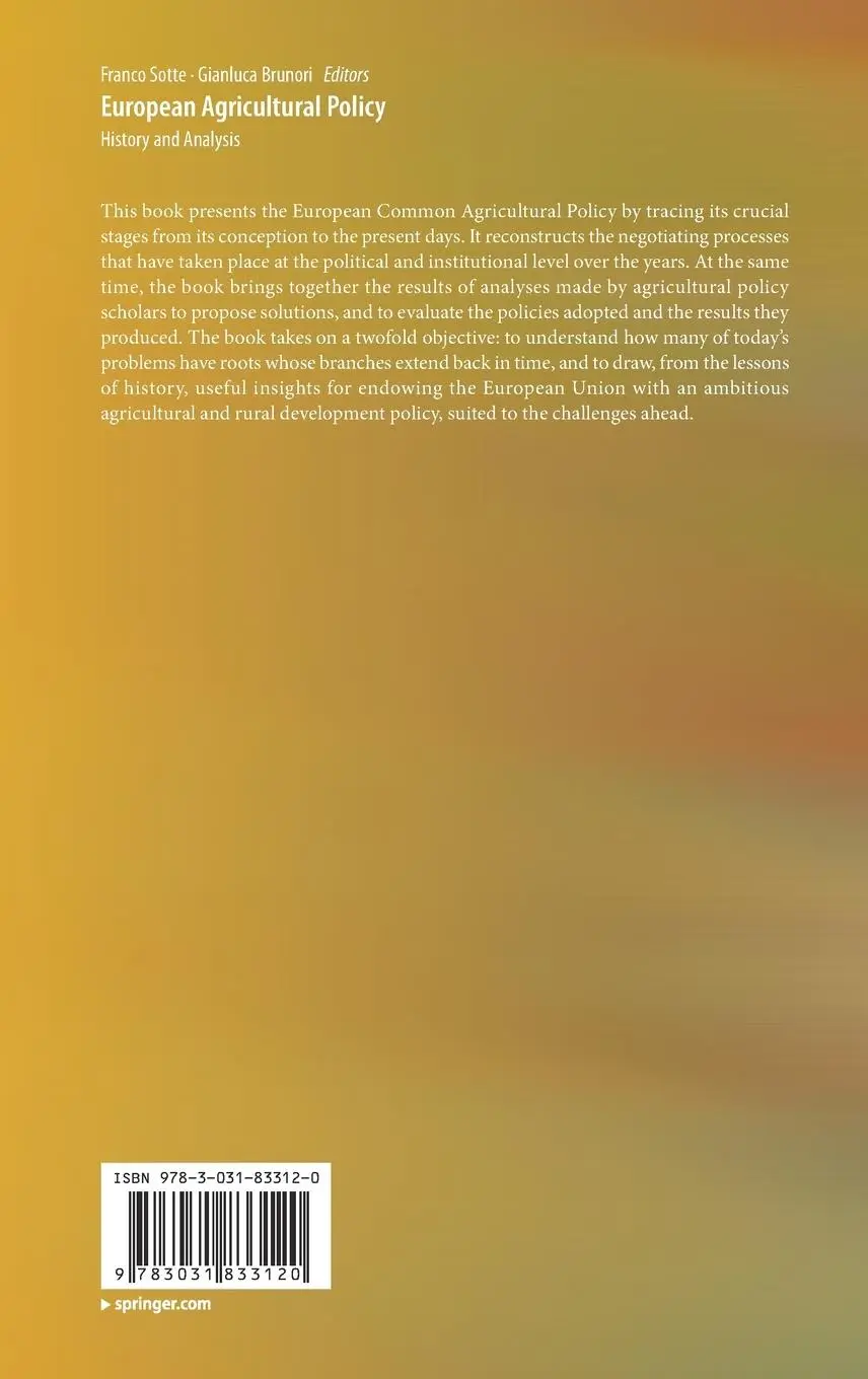 Rückseite: 9783031833120 | European Agricultural Policy | History and Analysis | Brunori (u. a.)