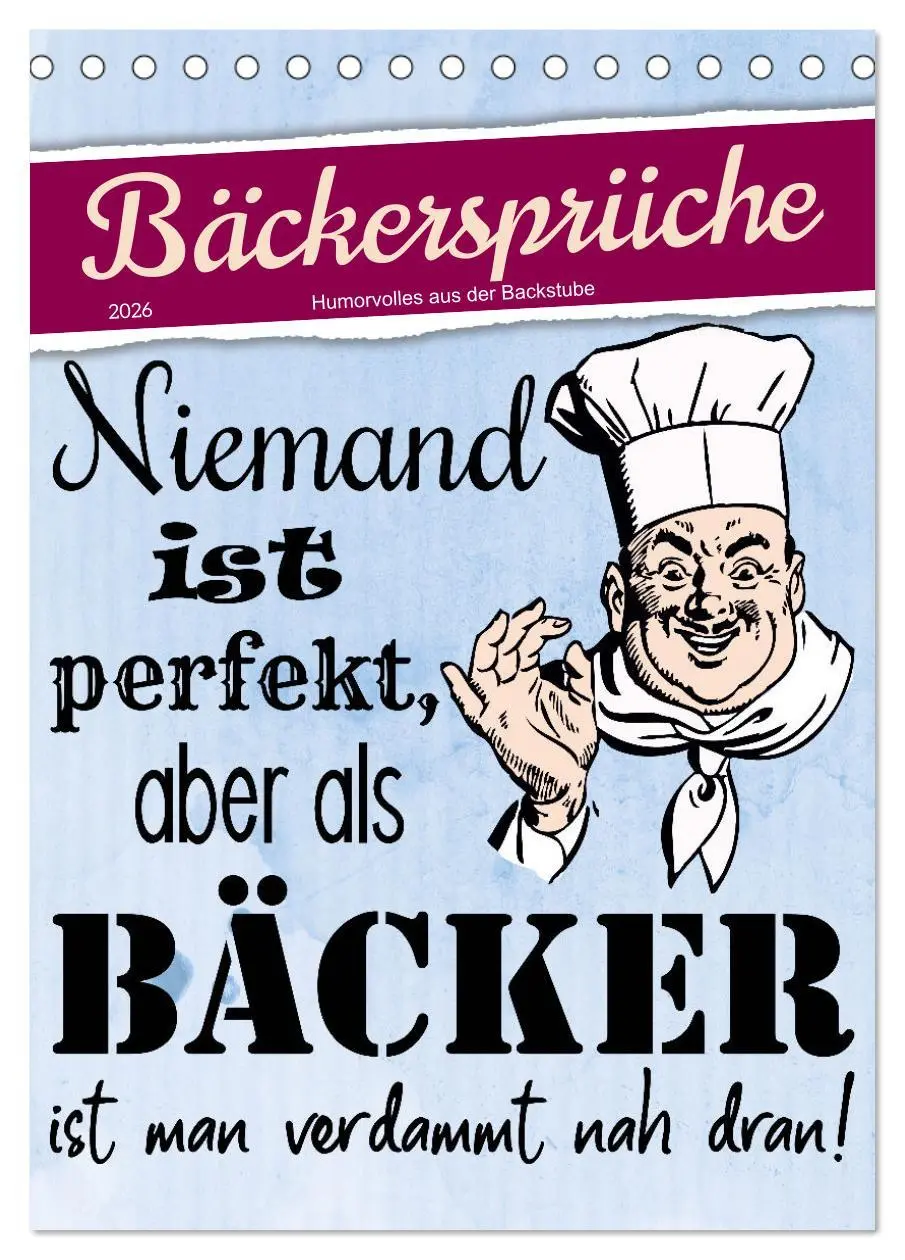 Cover: 9783516333220 | Bäckersprüche (Tischkalender 2026 DIN A5 hoch), CALVENDO...