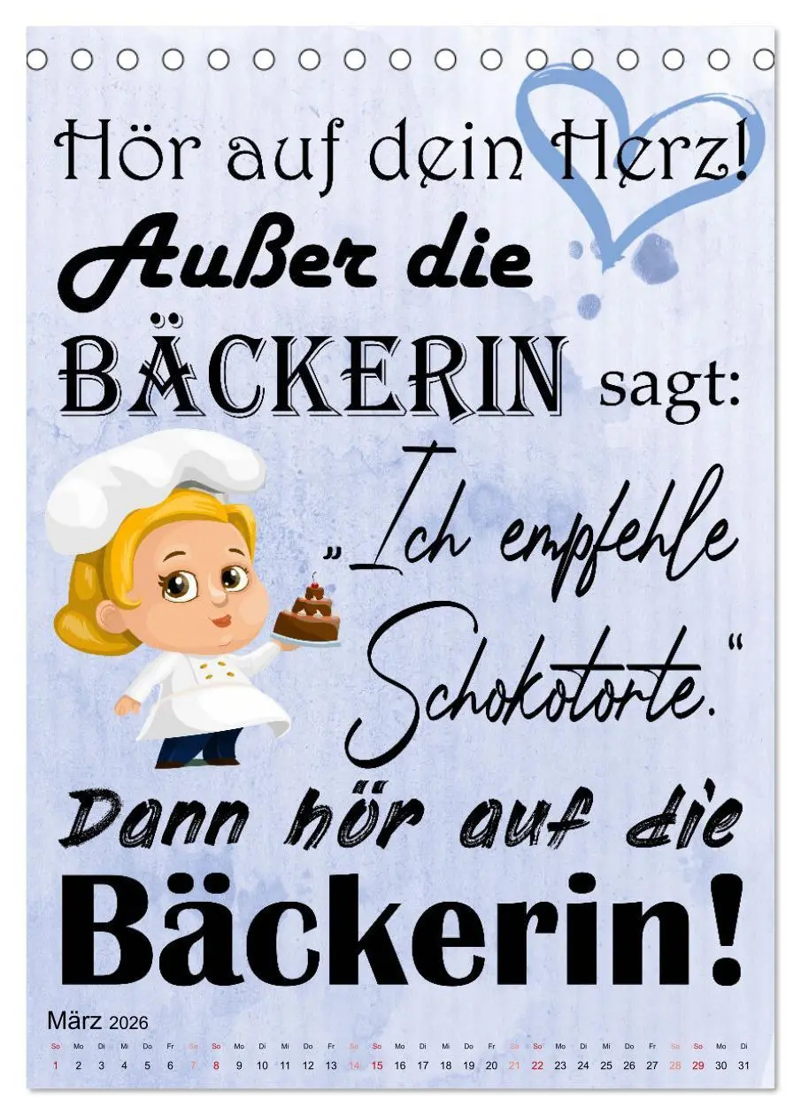 Bild: 9783516333220 | Bäckersprüche (Tischkalender 2026 DIN A5 hoch), CALVENDO...
