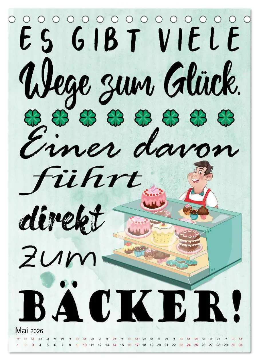 Bild: 9783516333220 | Bäckersprüche (Tischkalender 2026 DIN A5 hoch), CALVENDO...