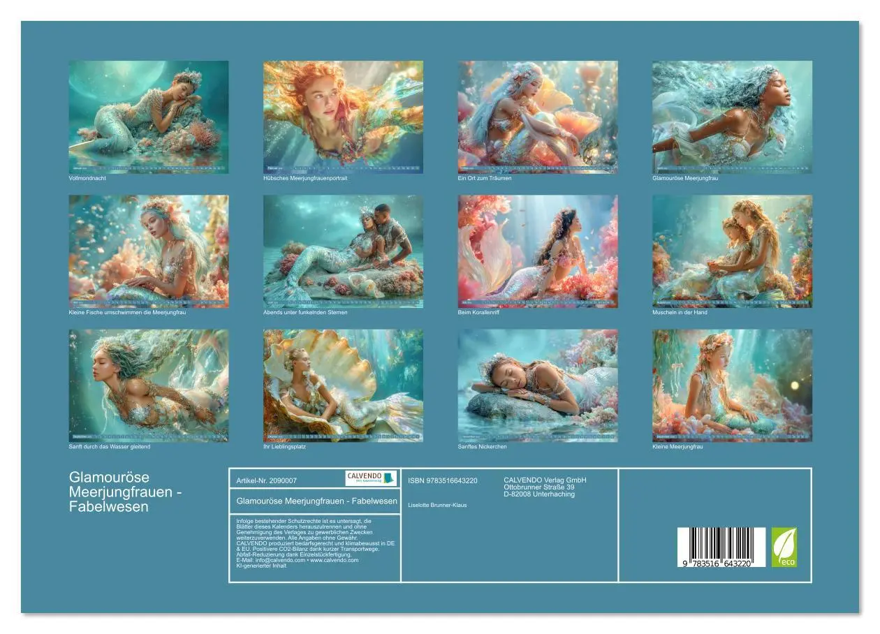 Bild: 9783516643220 | Glamouröse Meerjungfrauen - Fabelwesen (Wandkalender 2026 DIN A3...