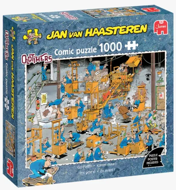 Cover: 8721017603320 | Oldtimers | Anzahl Teile: 1000, Maße (B/H): 68 x 49 cm, Comic-Puzzle
