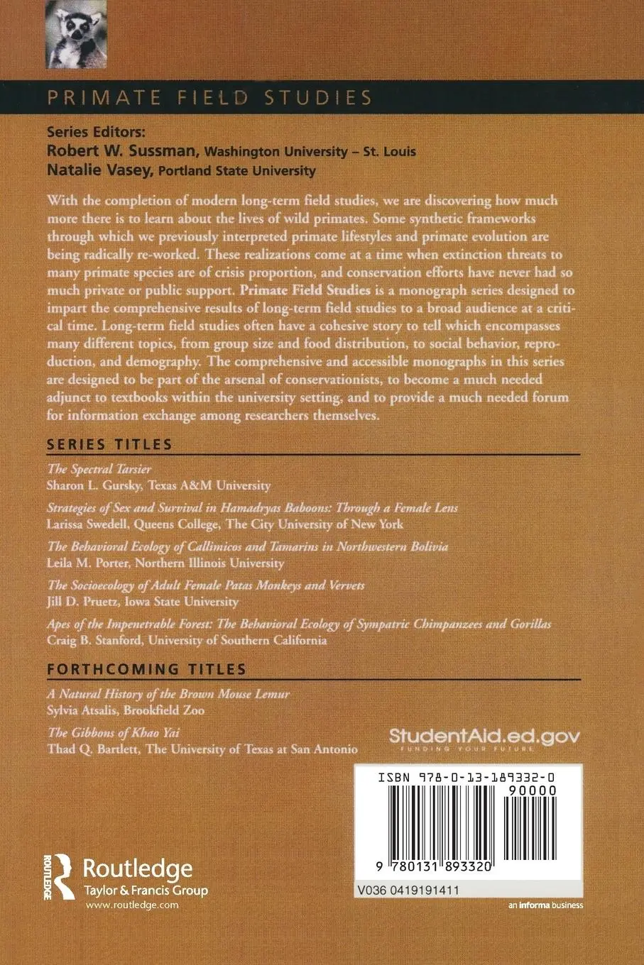 Rückseite: 9780131893320 | The Spectral Tarsier | Sharon L. Gursky | Taschenbuch | Englisch