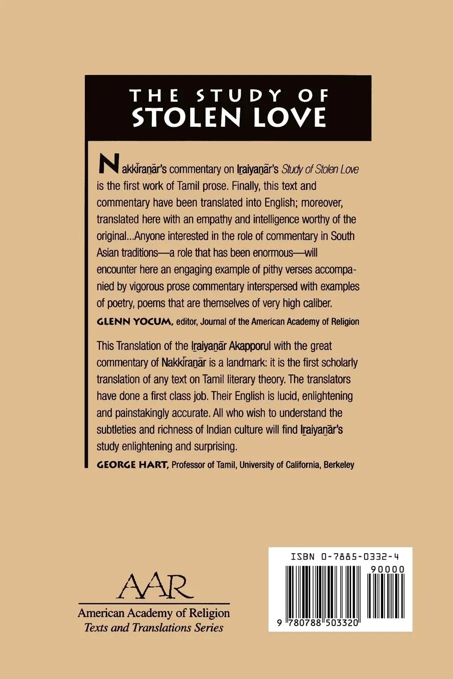 Rückseite: 9780788503320 | The Study of Stolen Love | Nakkiraanar | Taschenbuch | Englisch | 1997