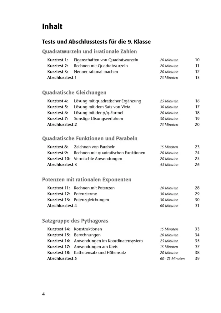 Bild: 9783129303320 | Fit in Test und Klassenarbeit - Mathematik 9./10. Klasse Gymnasium