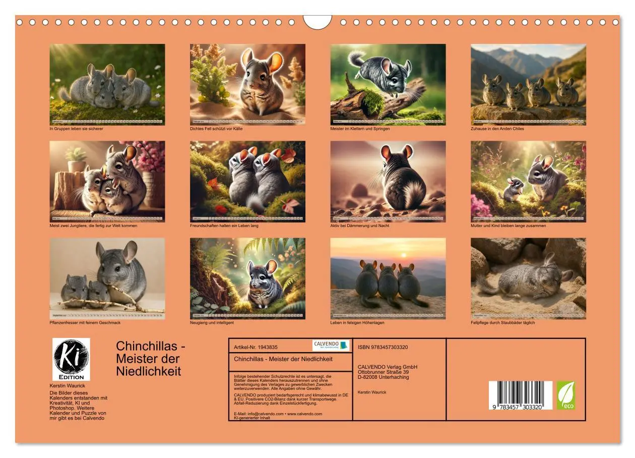 Bild: 9783457303320 | Chinchillas - Meister der Niedlichkeit (Wandkalender 2026 DIN A3...