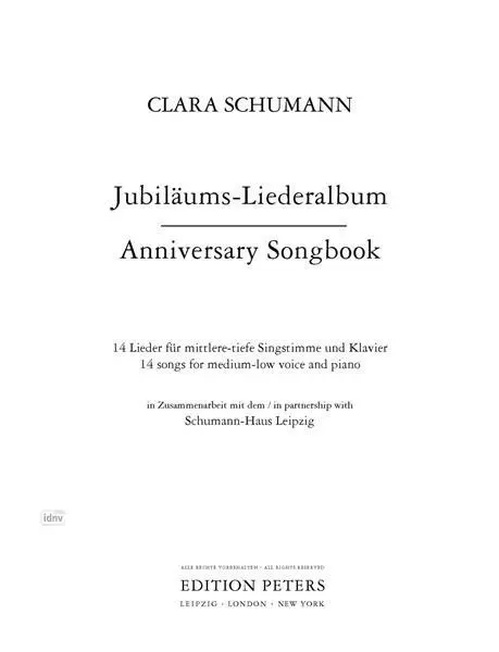 Bild: 9790014133320 | Jubiläums-Liederalbum -14 Lieder für mittlere / tiefe Singstimme...