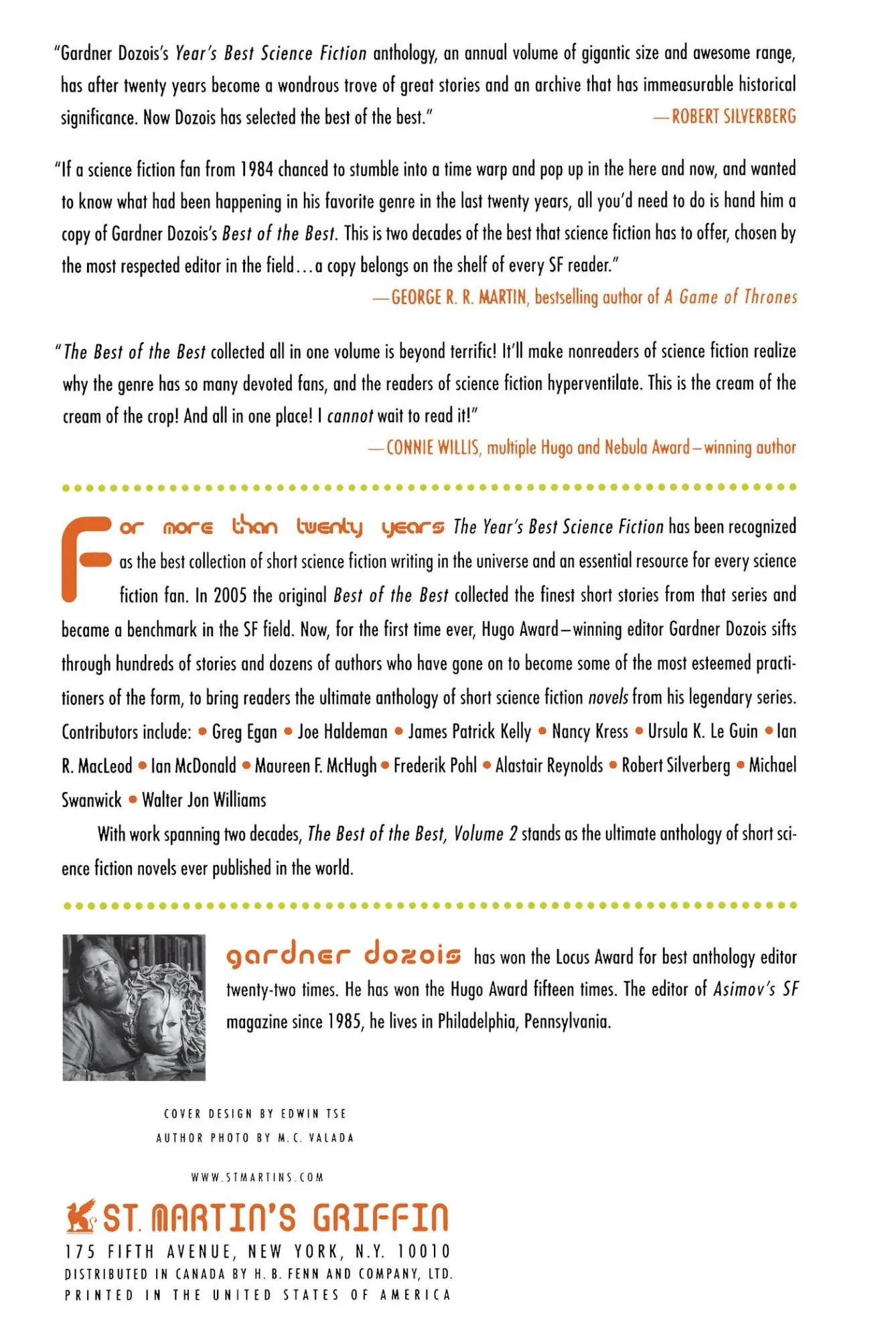 Rückseite: 9780312363420 | Best of the Best Volume 2 | Gardner Dozois | Taschenbuch | Englisch