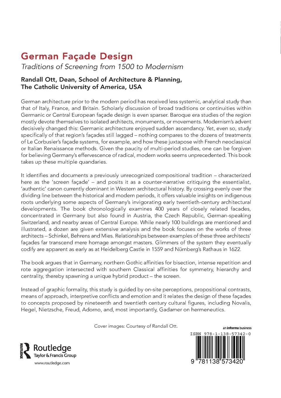 Rückseite: 9781138573420 | German Façade Design | Traditions of Screening from 1500 to Modernism