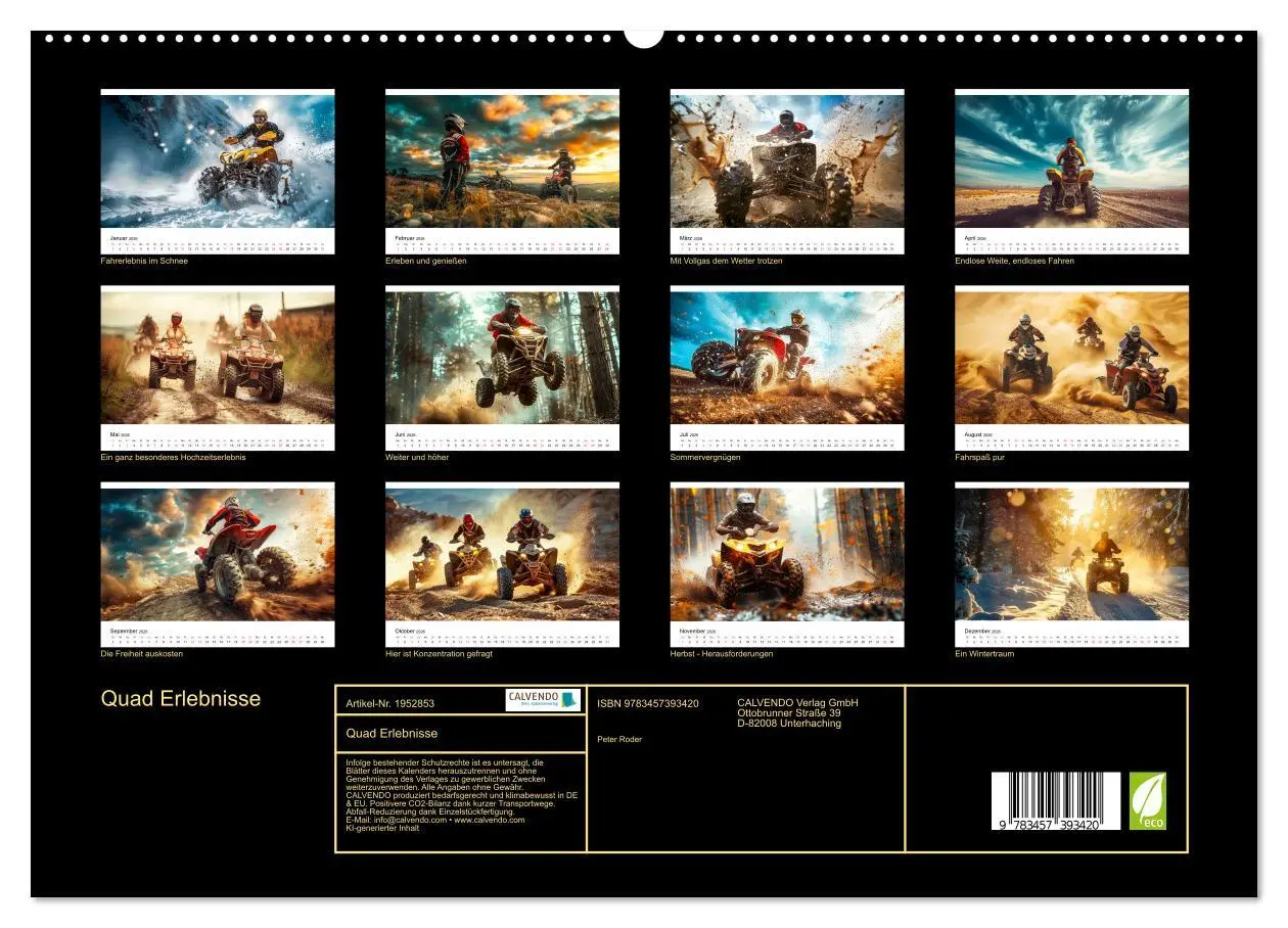 Bild: 9783457393420 | Quad Erlebnisse (hochwertiger Premium Wandkalender 2026 DIN A2...