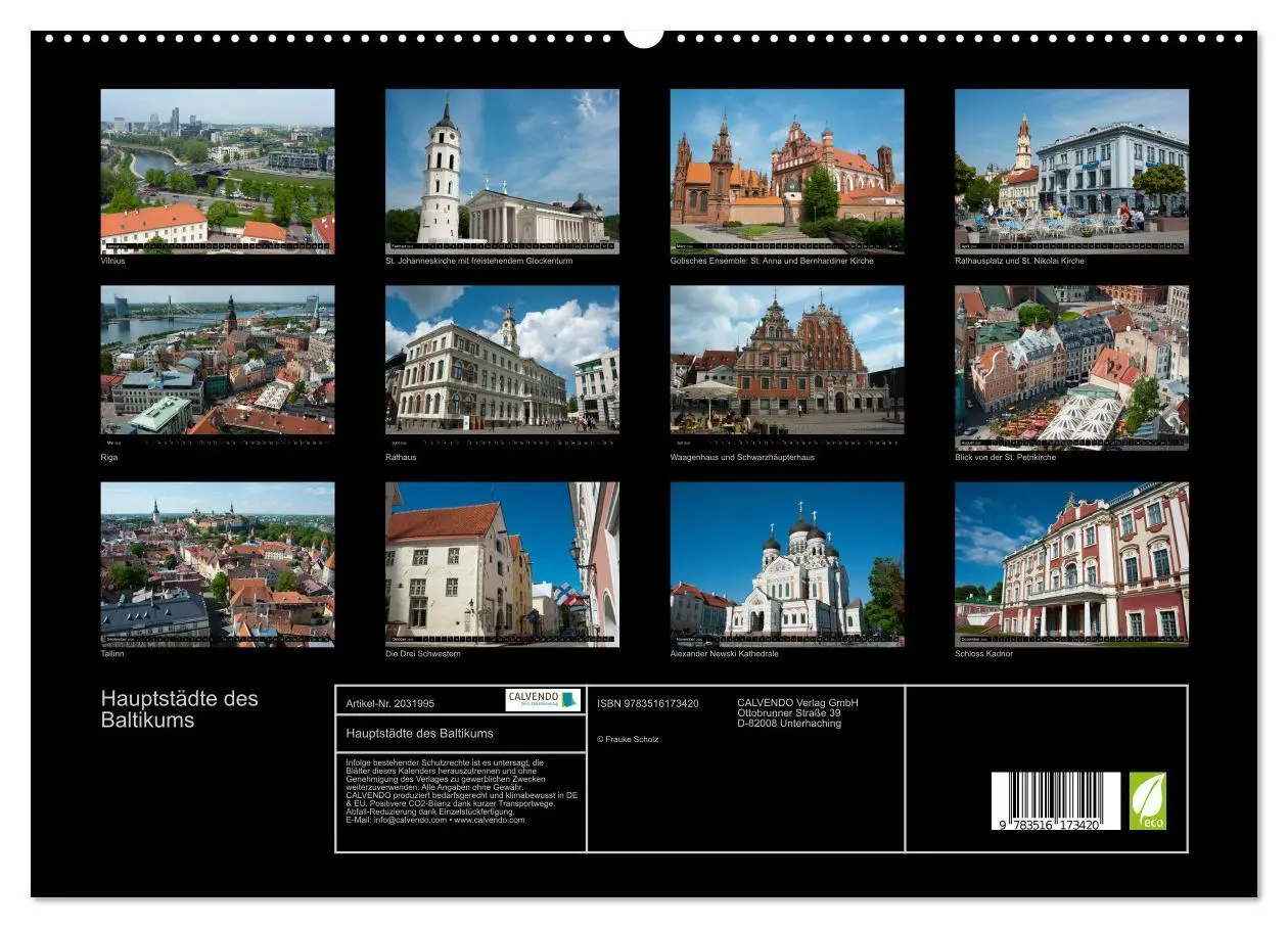 Bild: 9783516173420 | Hauptstädte des Baltikums (hochwertiger Premium Wandkalender 2026...