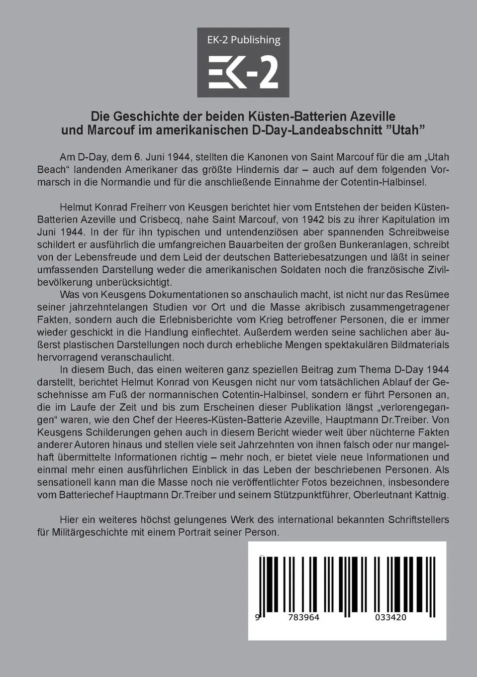 Rückseite: 9783964033420 | Die Kanonen von Saint Marcouf | Helmut Konrad von Keusgen | Buch