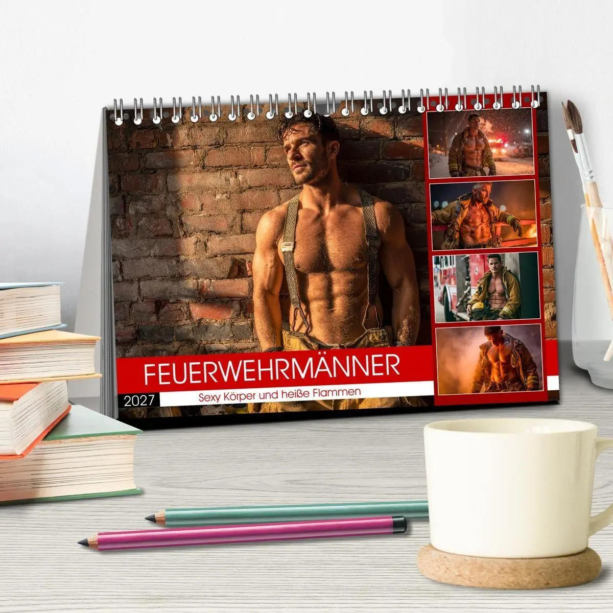 Bild: 9783516923520 | Feuerwehrmänner - Sexy Körper und heiße Flammen (Tischkalender 2027...