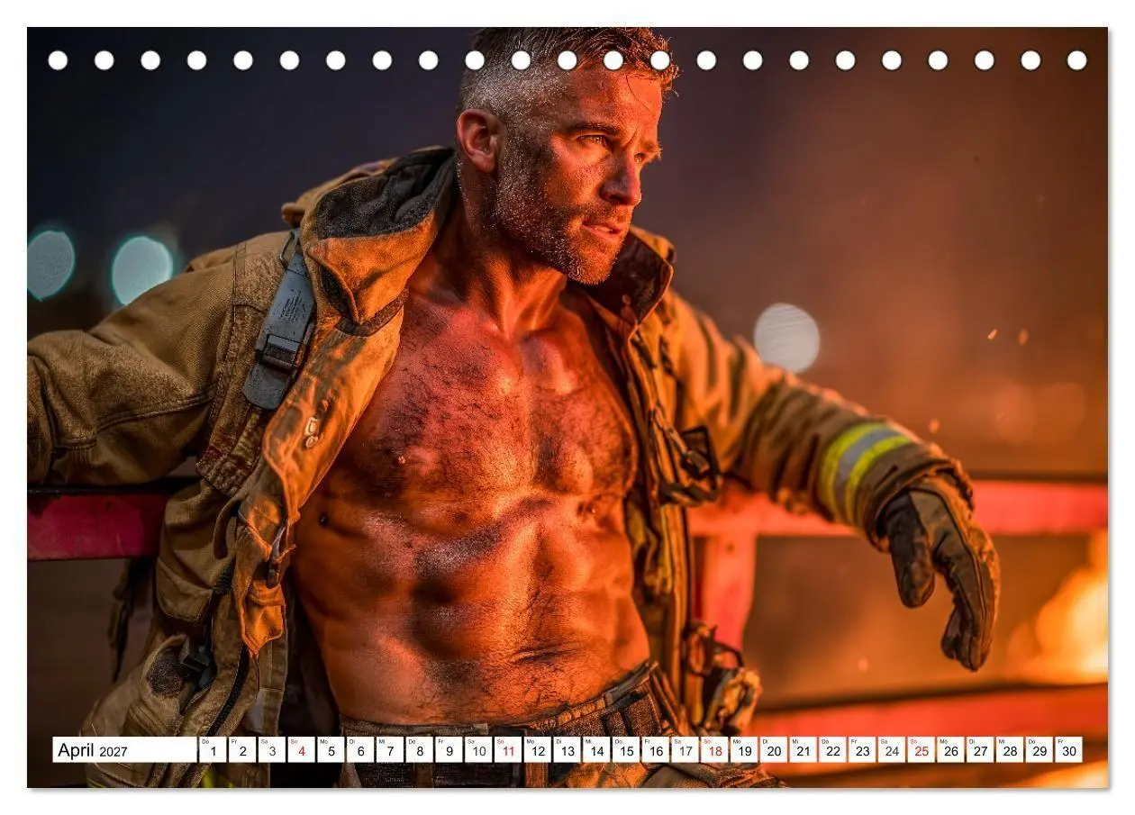 Bild: 9783516923520 | Feuerwehrmänner - Sexy Körper und heiße Flammen (Tischkalender 2027...