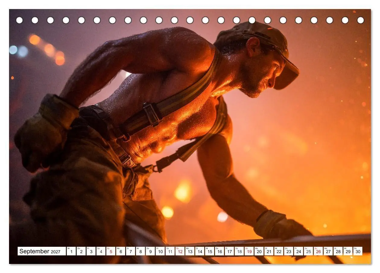 Bild: 9783516923520 | Feuerwehrmänner - Sexy Körper und heiße Flammen (Tischkalender 2027...