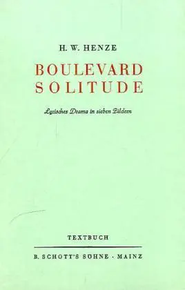 Cover: 9783795733520 | Boulevard Solitude | Hans Werner Henze | Broschüre | Buch | Deutsch