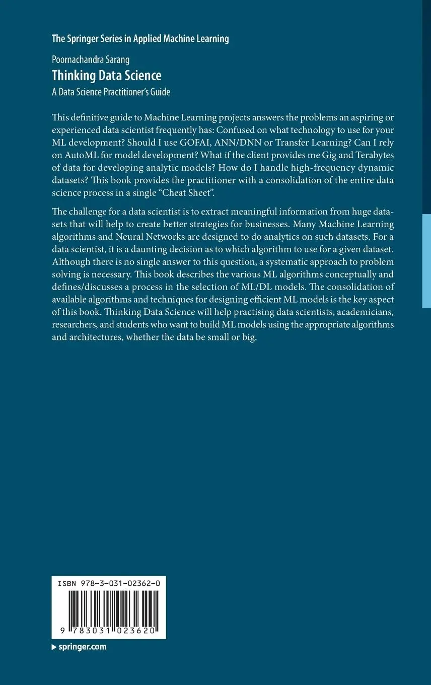 Rückseite: 9783031023620 | Thinking Data Science | A Data Science Practitioner's Guide | Sarang