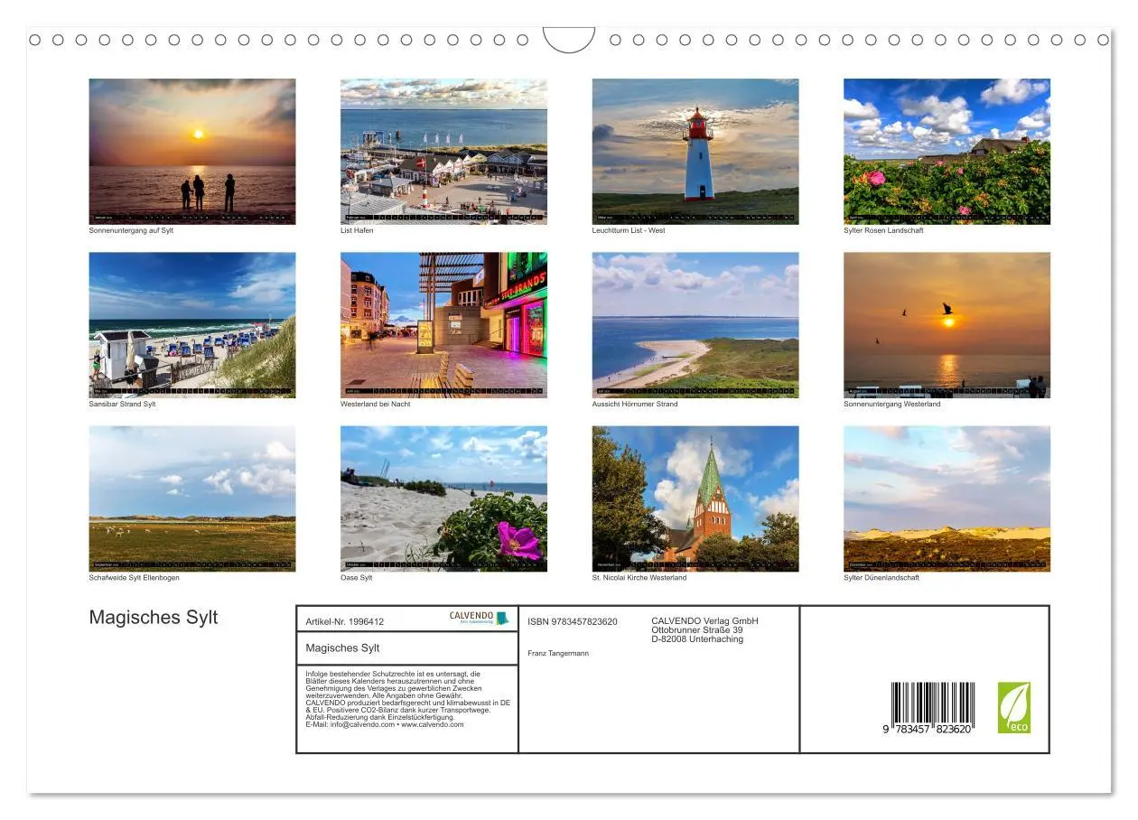 Bild: 9783457823620 | Magisches Sylt (Wandkalender 2026 DIN A3 quer), CALVENDO...