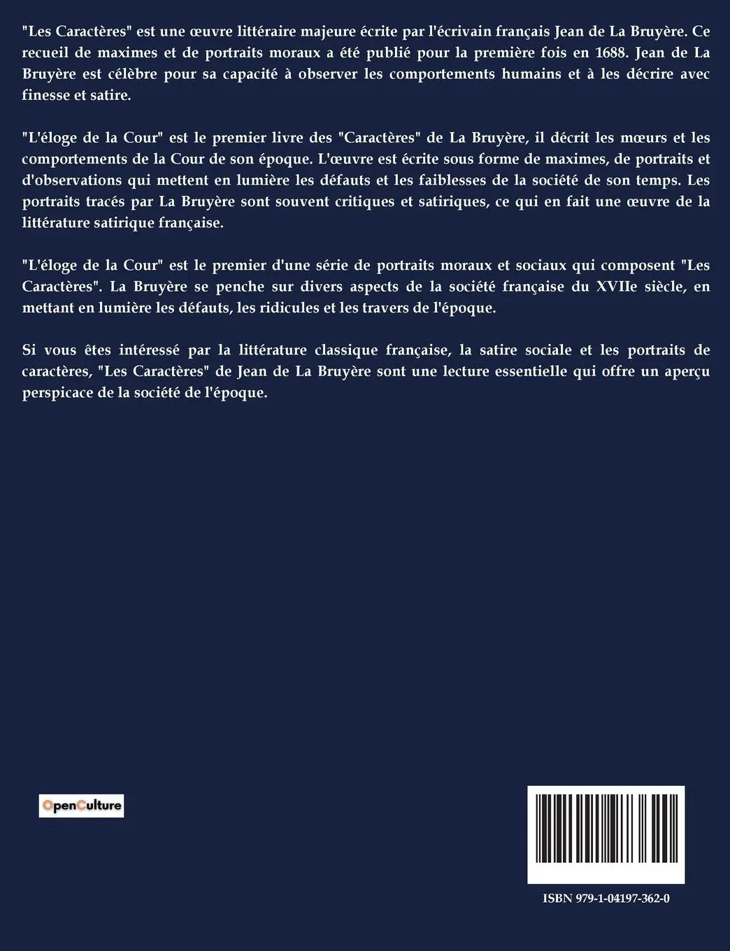 Rückseite: 9791041973620 | LES CARACTÈRES | Jean De La Bruyere | Taschenbuch | Französisch | 2023